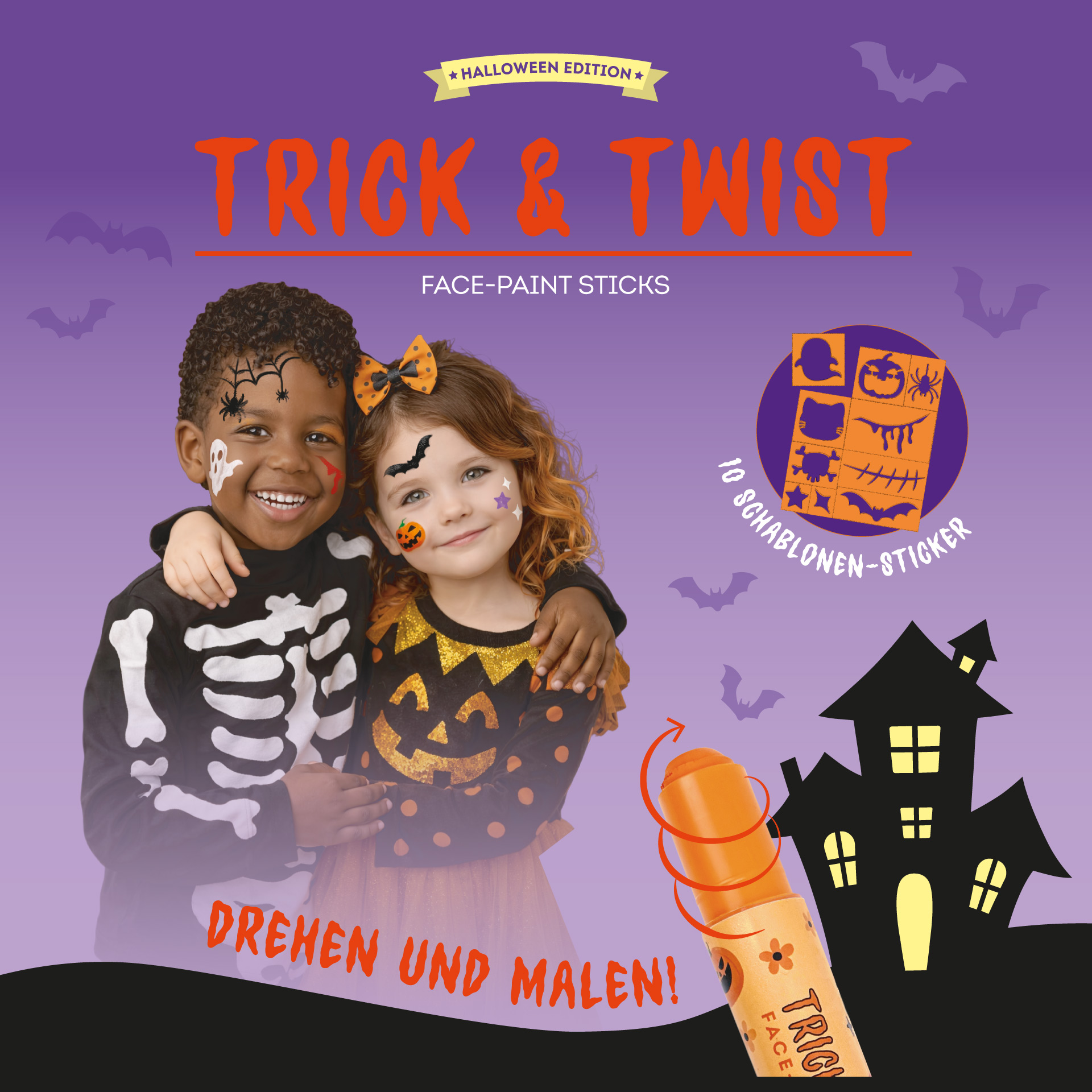 Legami Trick & Twist Set mit 6 Schminkstiften Halloween