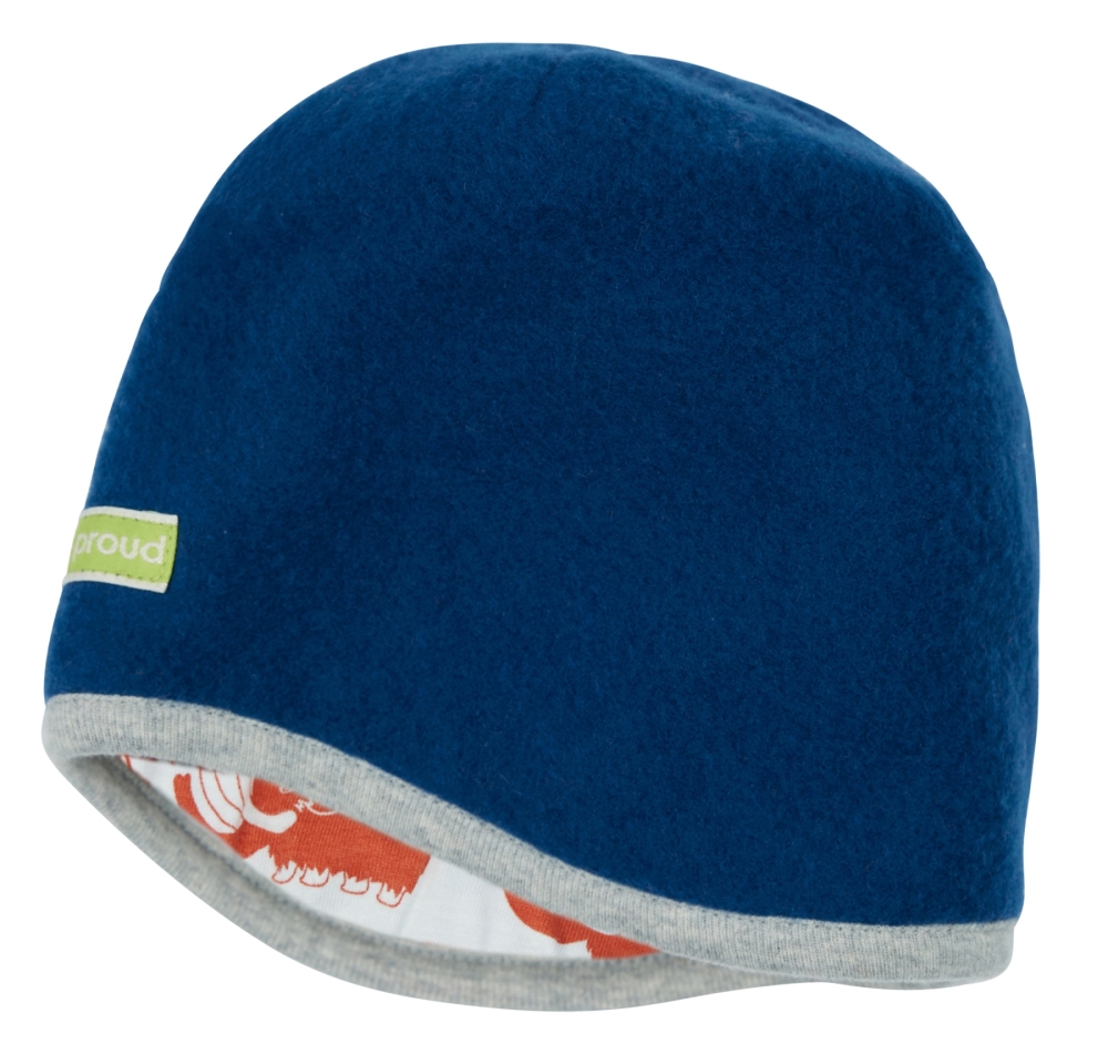 Loud + Proud Wendemütze Kindermütze Wollfleece ultramarin Mammut 86/92