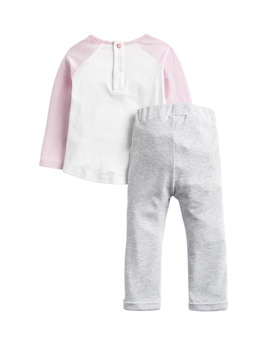 Tom Joule Baby Amalie Set Shirt Hose Pferd rosa grau 3-6 Monate