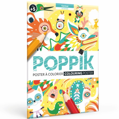 Poppik Poster zum Ausmalen Karneval ab 5 Jahren