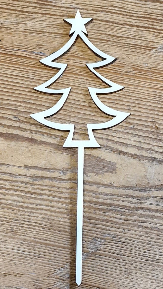 Kuchentopper für Weihnachten aus Holz Tannenbaum