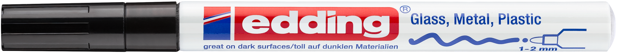 Edding 751 Lackmalstift schwarz für Glas, Metall, Plastik 1-2 mm