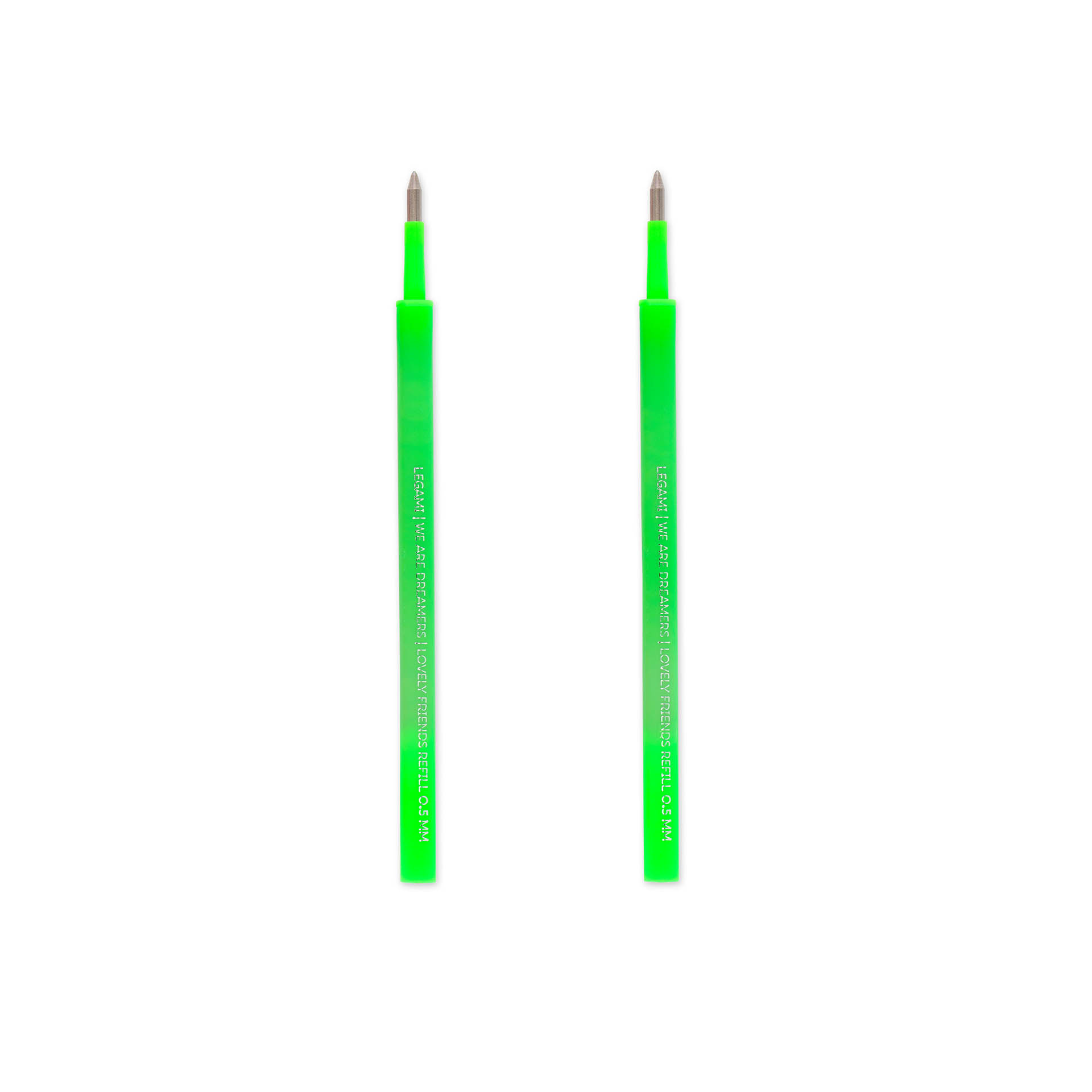 Legami Set 2 Ersatzpatronen für Gelstift Lovely Friends Neon Grün