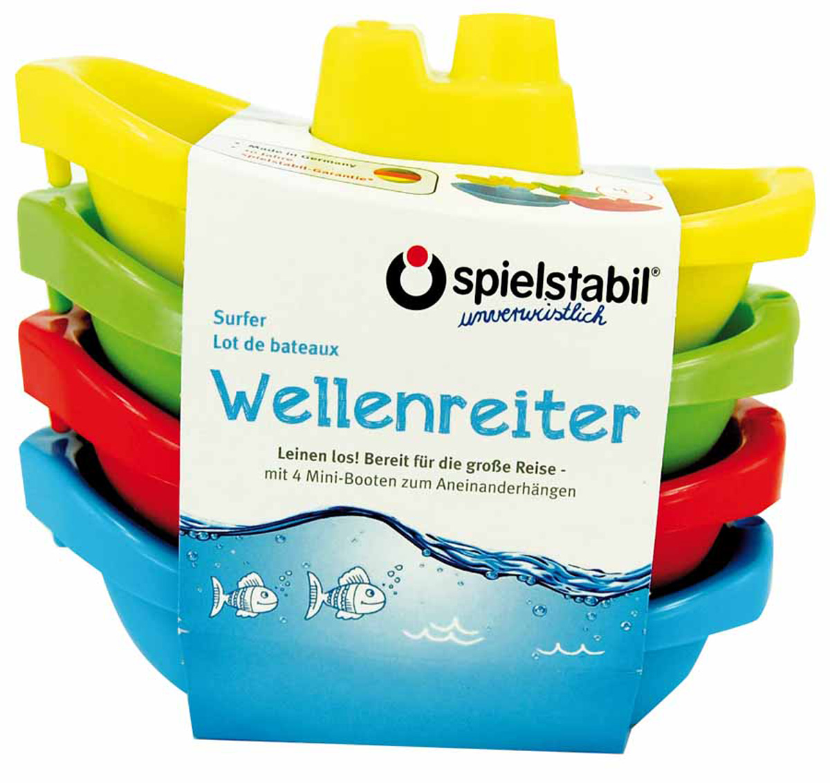 Spielstabil Wellenreiter Mini-Boote zum Aneinanderhängen 4-teilig