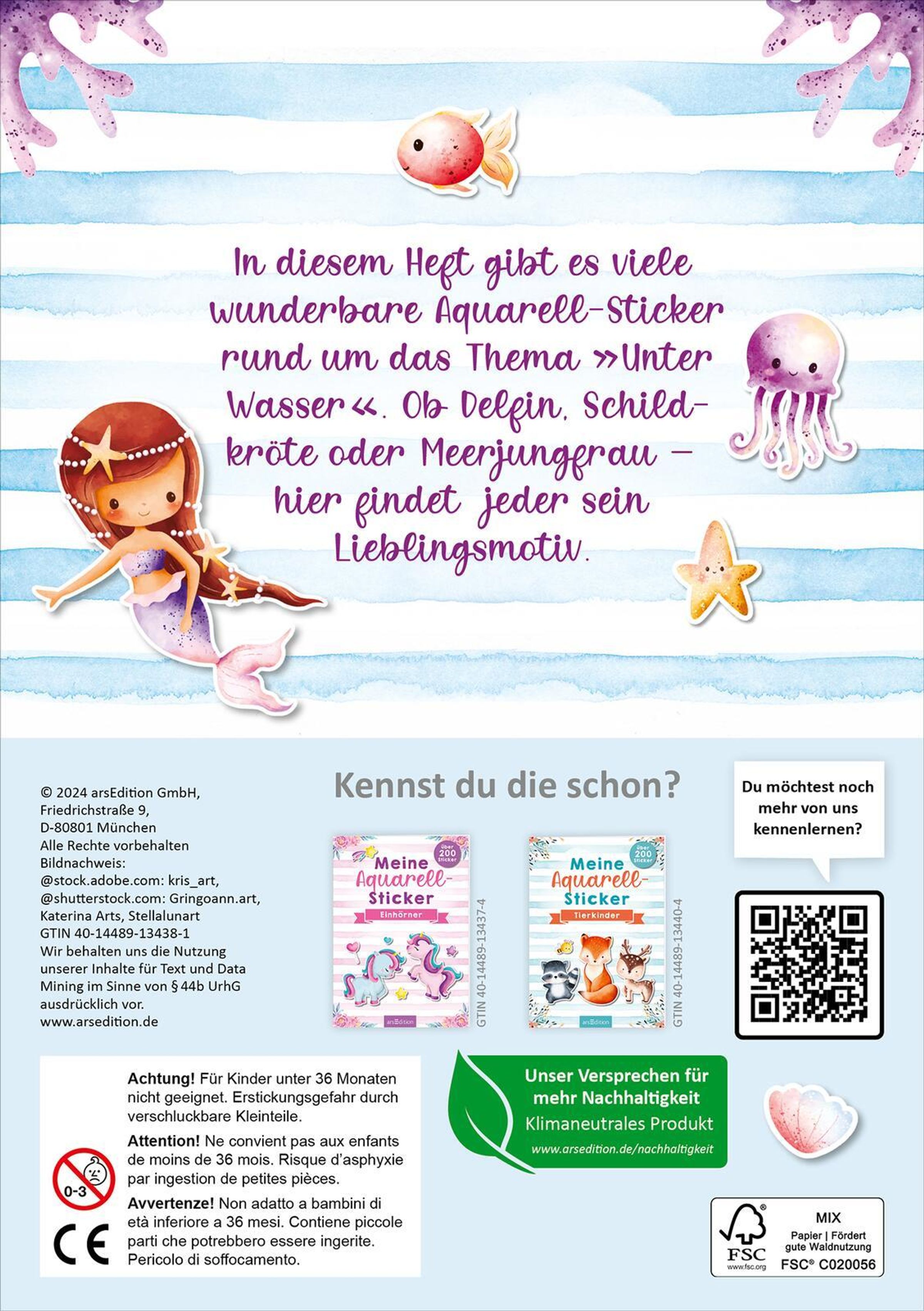Meine Aquarell Sticker mit über 200 Sticker Unterwasser