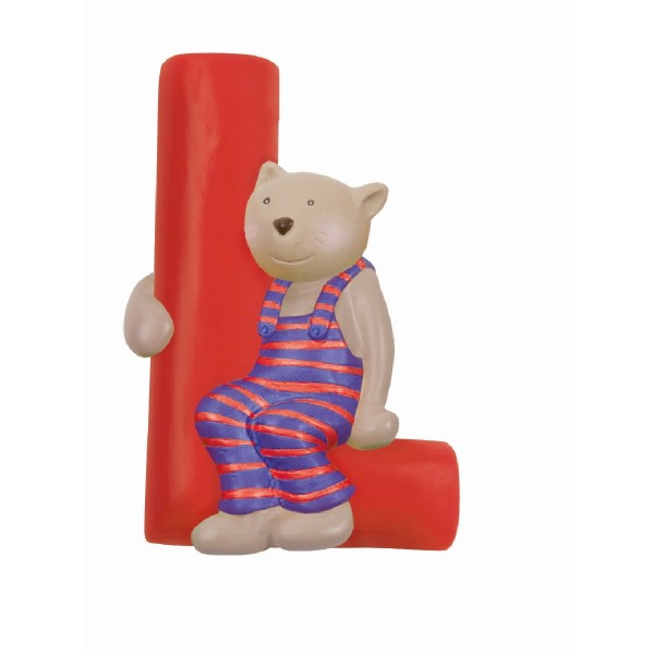 Moulin Roty Buchstabe L mit Katze rot