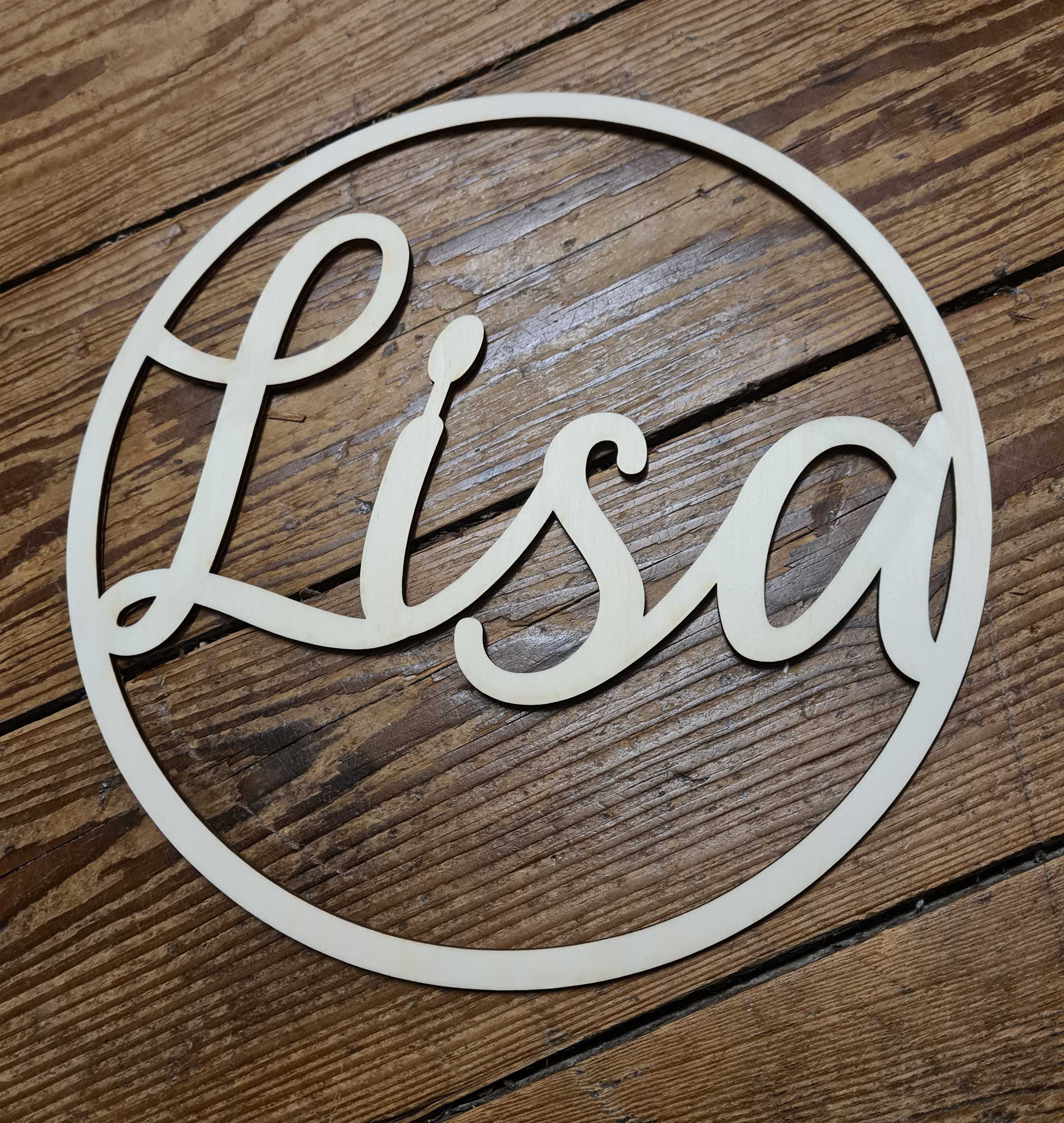 Personalisiertes Holzschild rund Traumfänger mit Wunschname zum Basteln 27 cm Personalisiertes Holzschild rund Traumfänger mit Wunschname zum Basteln 27 cm