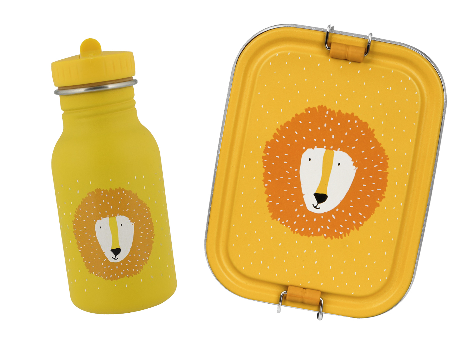 Trixie Baby Brotdose Trinkflasche Set Edelstahl Löwe Gelb Small