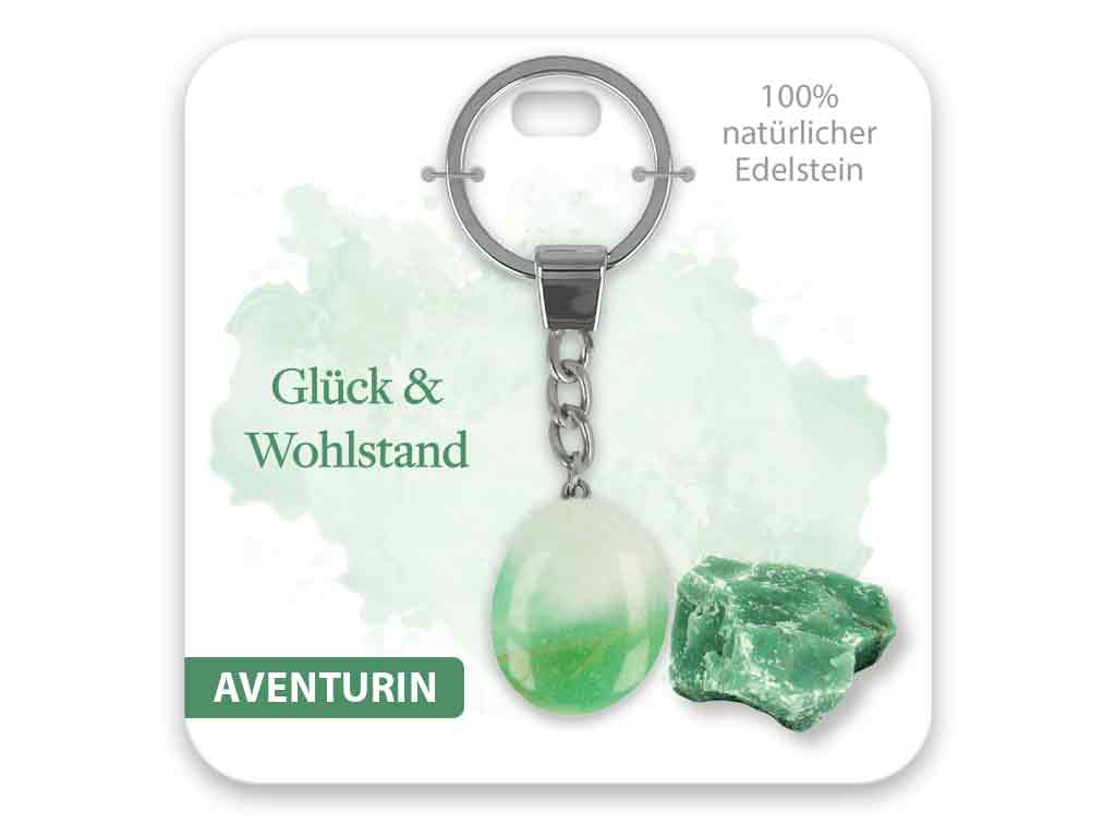 Edelstein Schlüsselanhänger Aventurin Glück und Wohlstand