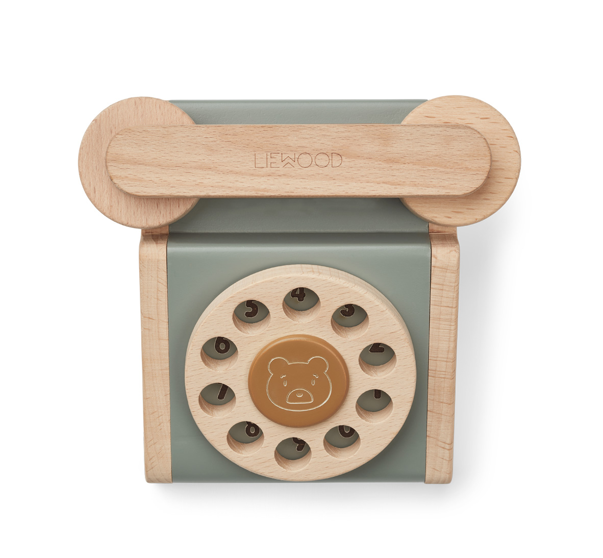 Liewood Selma klassisches Telefon aus Holz faune green