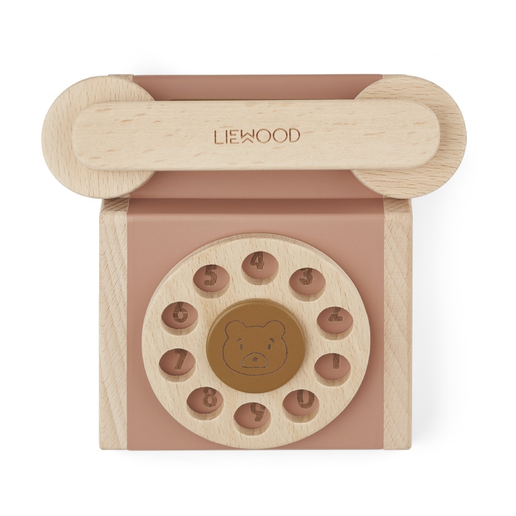 Liewood Selma klassisches Telefon aus Holz Tuscany Rose Multi Mix