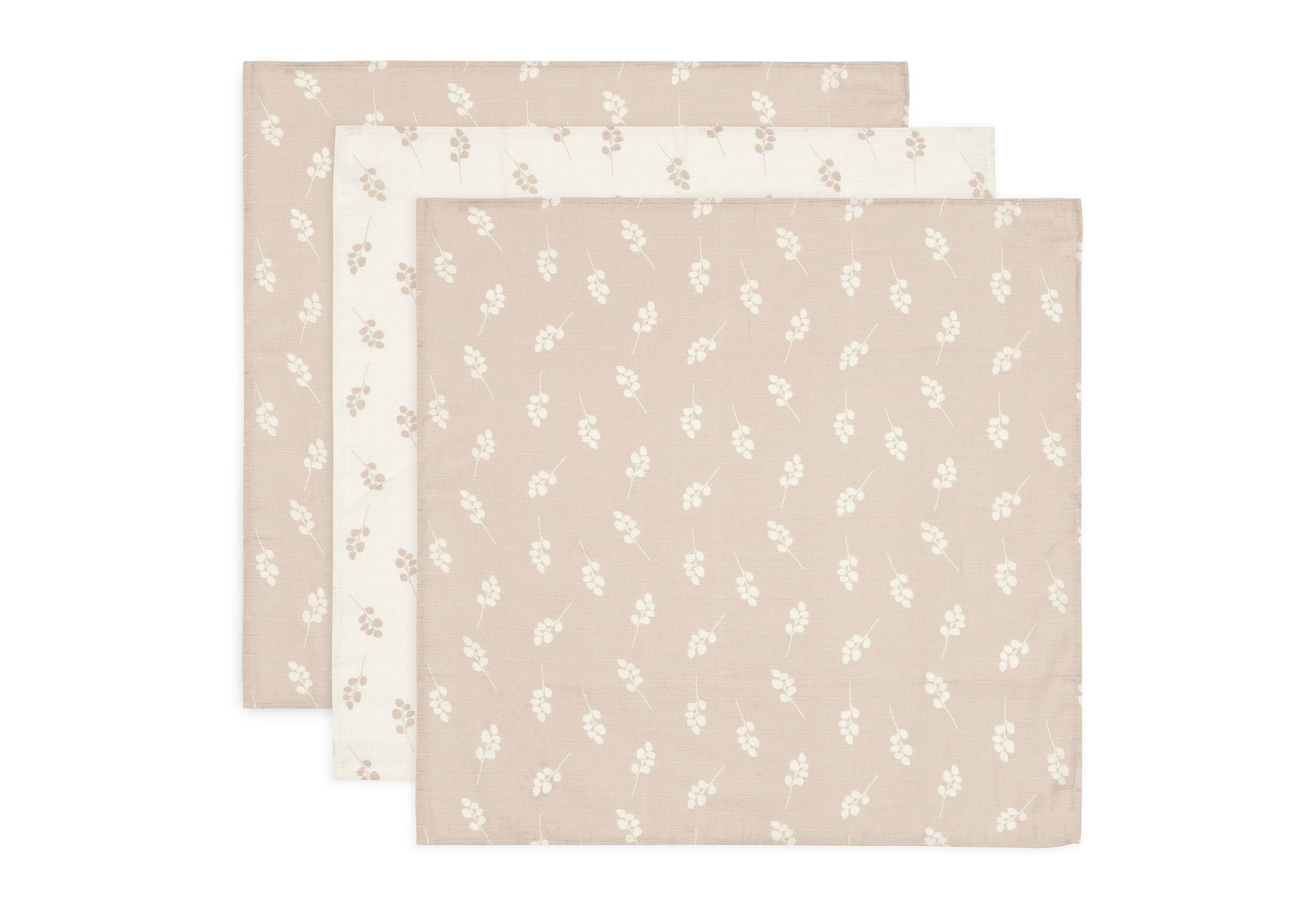 Jollein Spucktuch Hydrophil 70 x 70 cm Twig Wild Rose 3er Pack