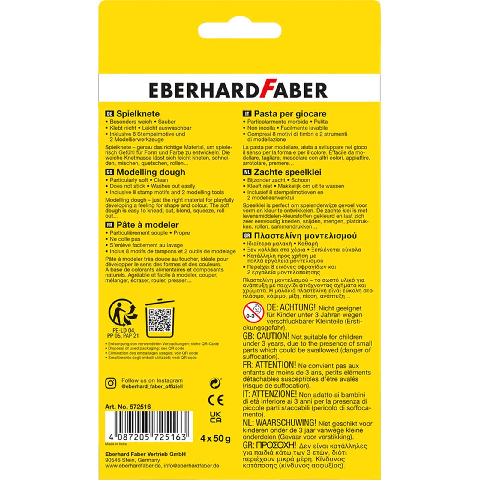 Eberhard Faber Knete Sonderfarben mit 4 Farben je 50 g