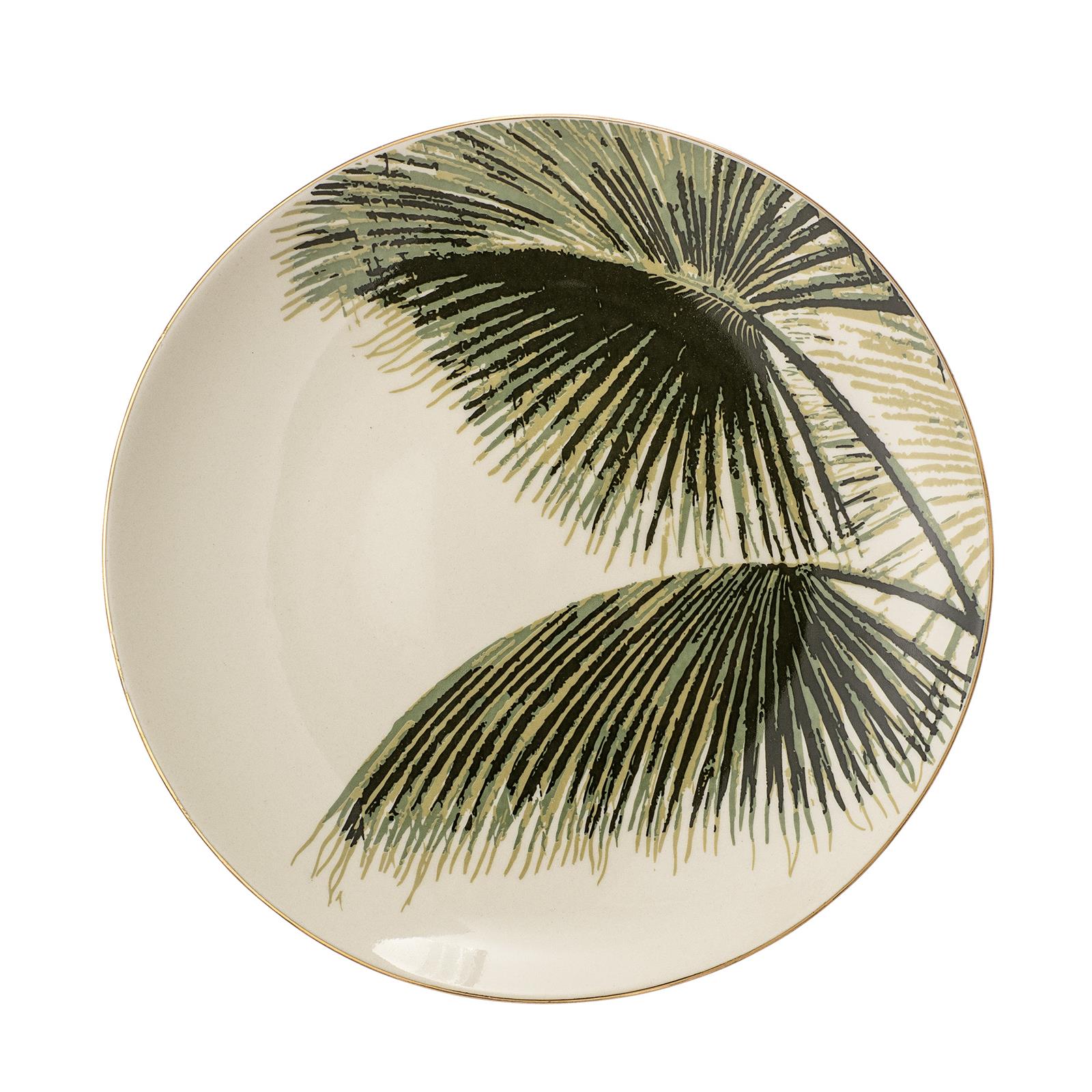 Bloomingville Aruba Teller Kuchenteller mit Palmblatt-Muster 20 cm