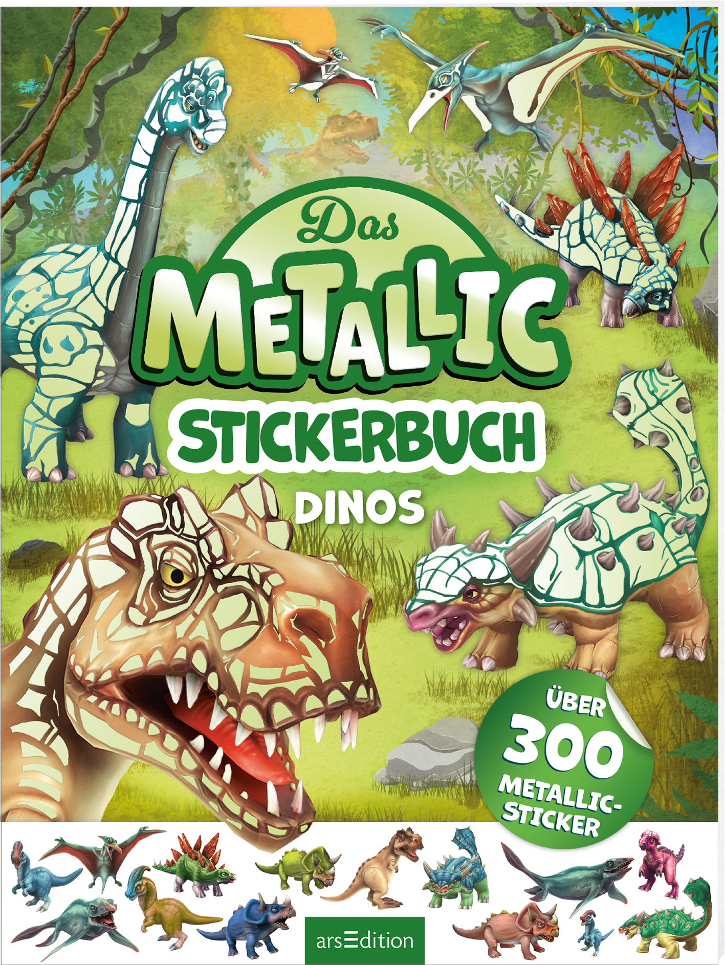 Das Metallic Stickerbuch Dinos mit über 300 Metallic Sticker