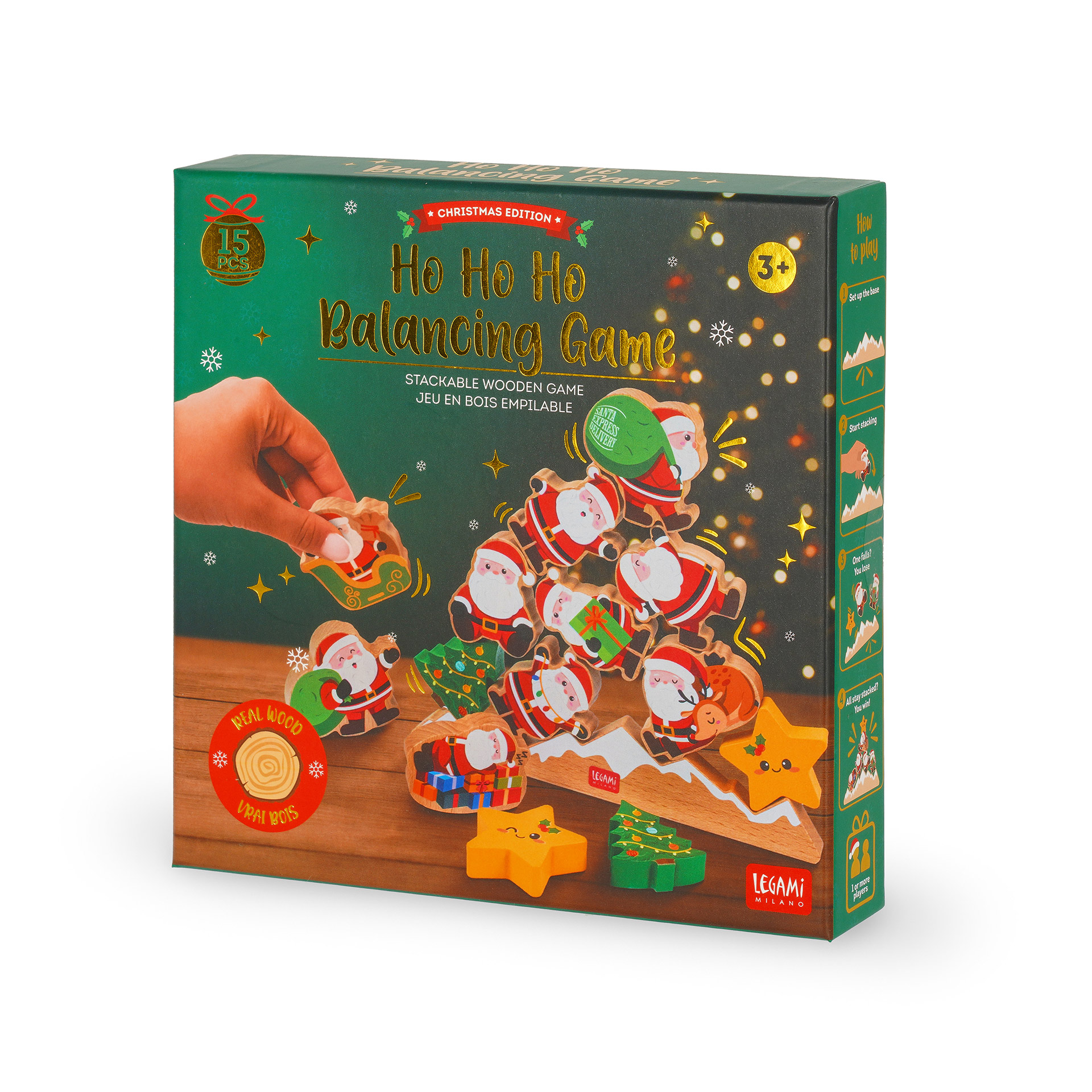 Legami Stapelspiel aus Holz Ho Ho Ho Balancing Game