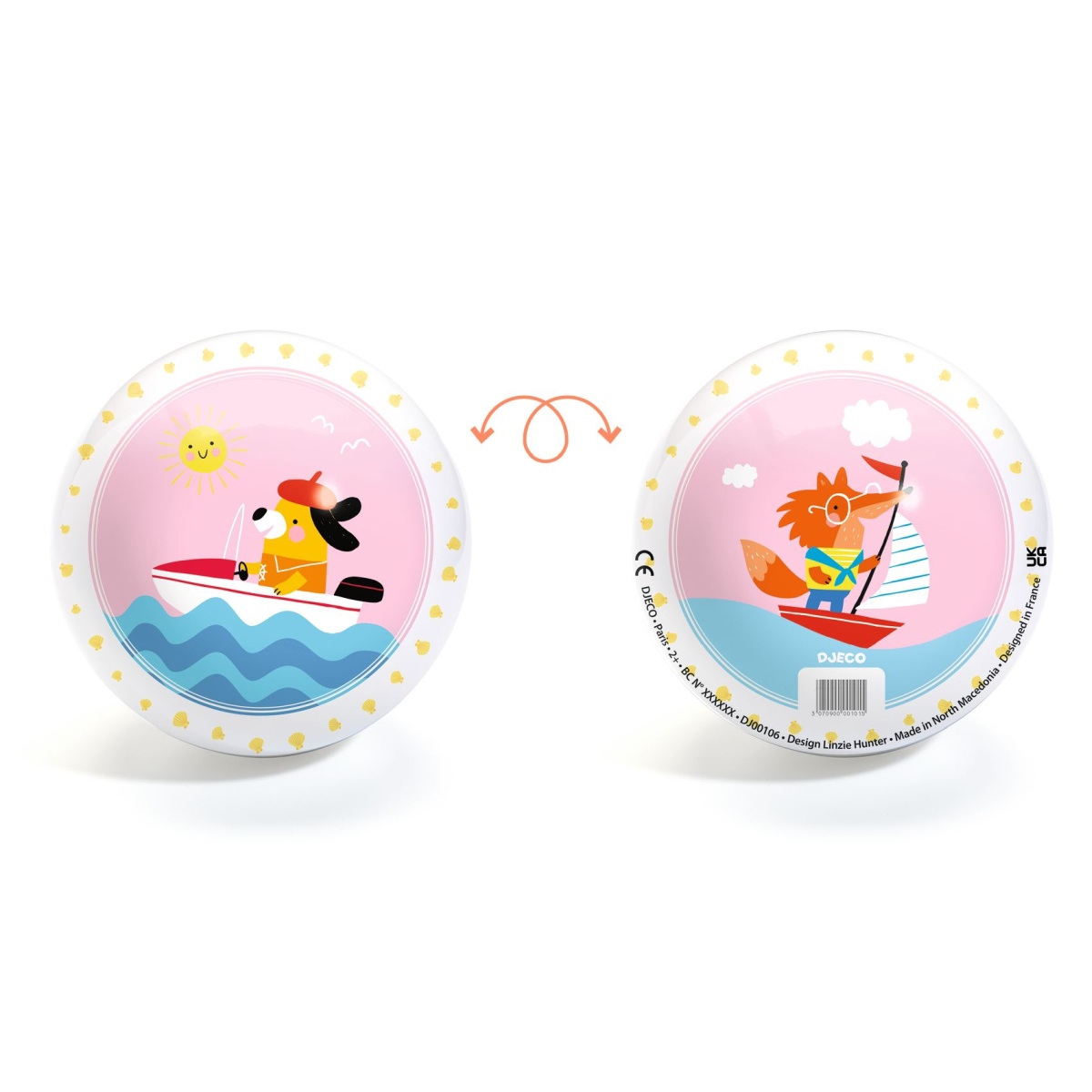 Djeco Ball Kinderball Spielball Love boat rosa klein 12 cm Djeco Ball Kinderball Spielball Love boat rosa klein 12 cm