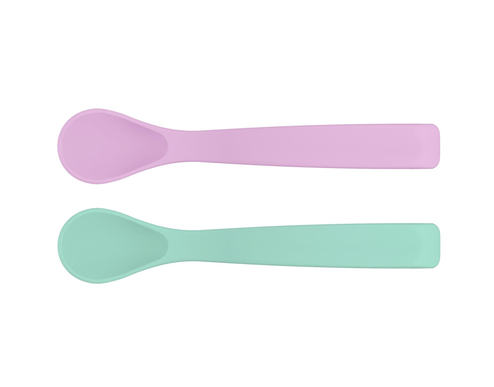 EcoViking Baby-Löffel aus Silikon 2 er Set rosa + mint grün EcoViking Baby-Löffel aus Silikon 2 er Set rosa + mint grün