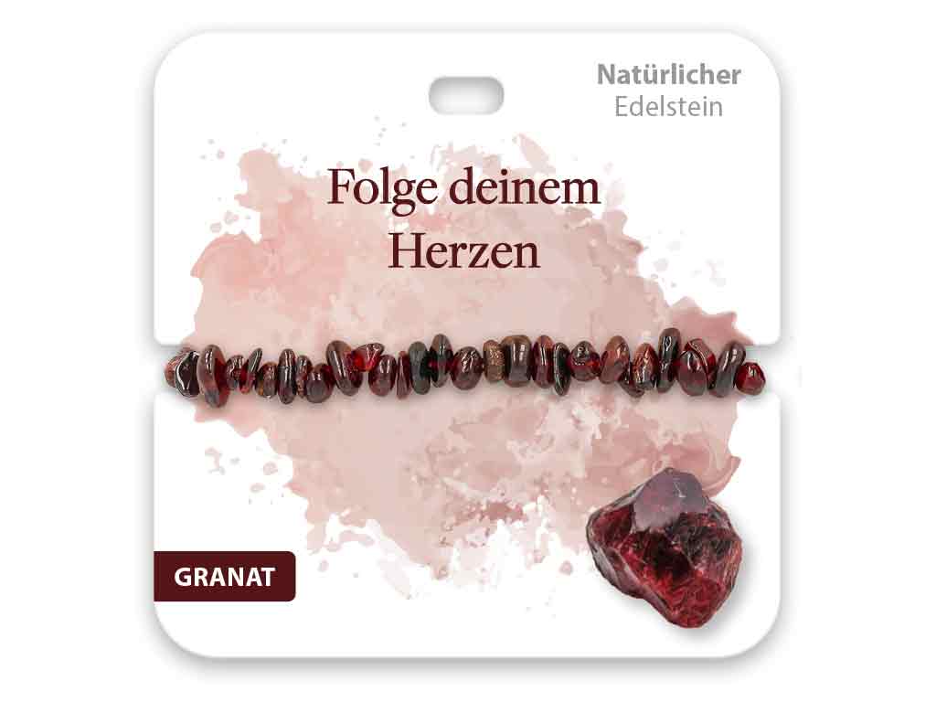 BB Klostermann Edelstein Armband Granat Folge deinem Herzen