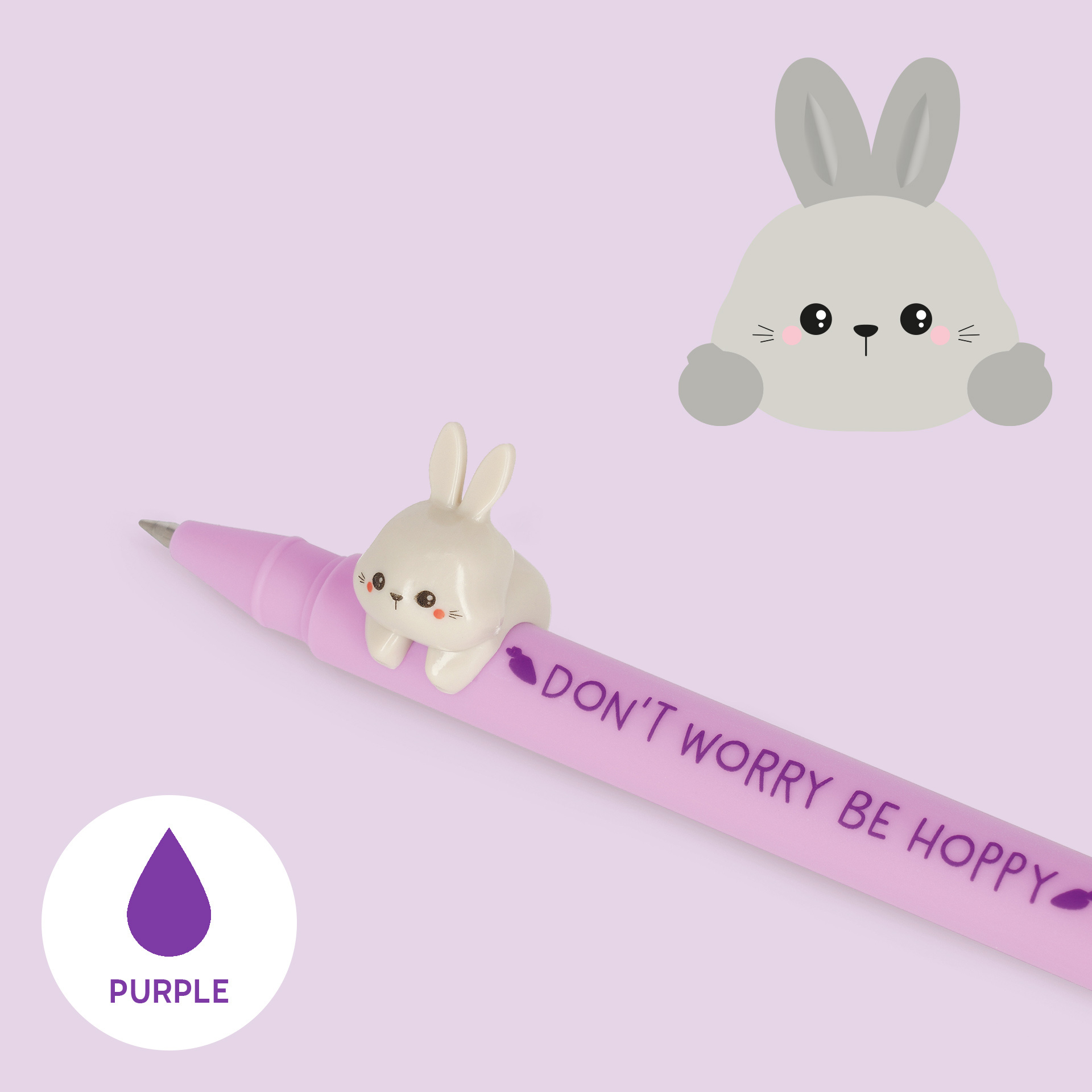 Legami Gel Stift mit Tierdeko Lovely Friends Bunny Hase