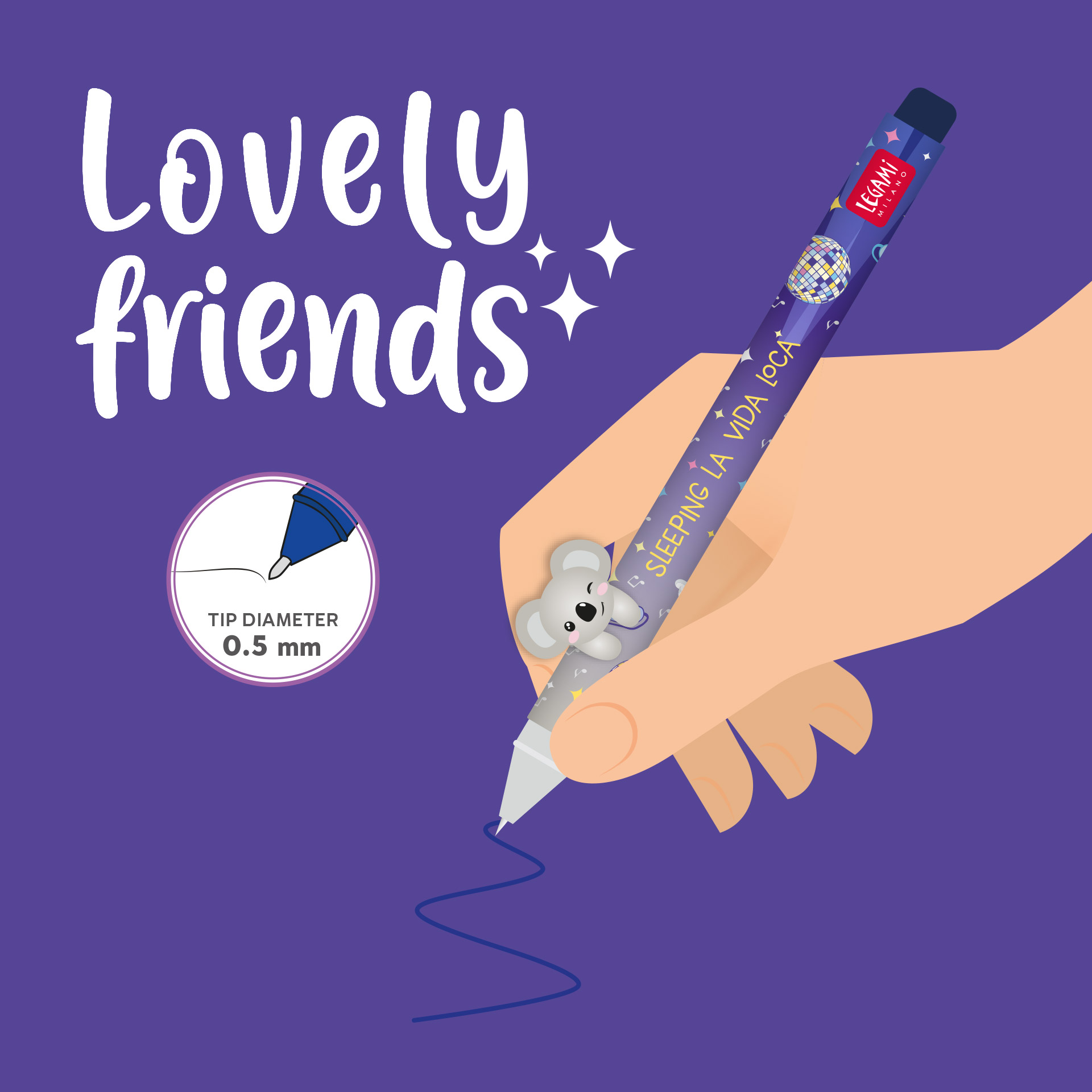 Legami Gel Stift Tierdeko Lovely Friends Sleeping la VIda Loca Koala