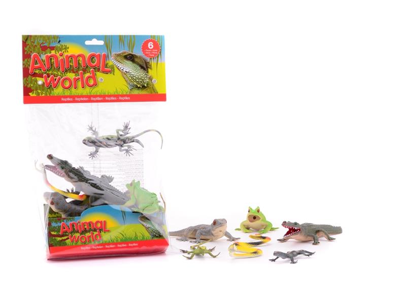 Animal World Spielfiguren Reptilien - Tiere 6 Stück im Set