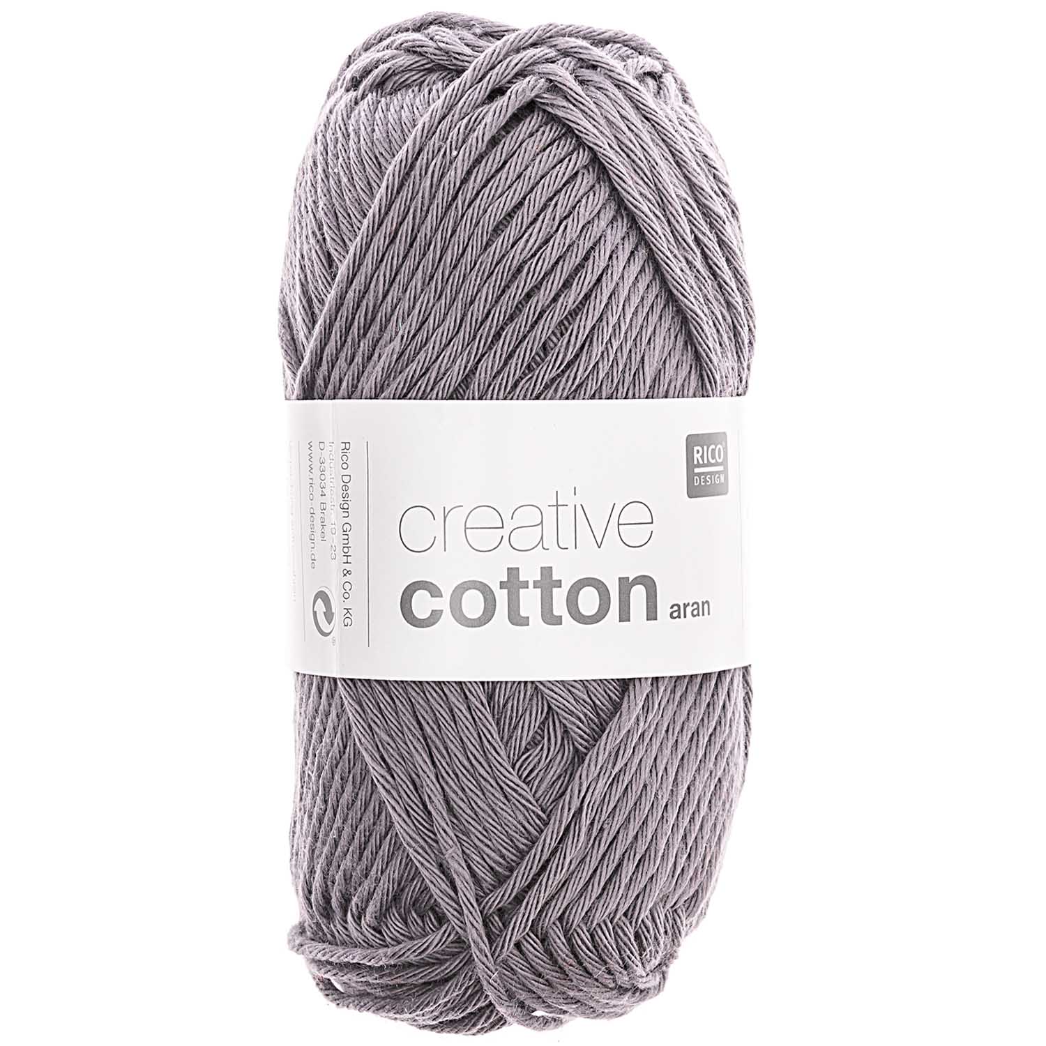 Rico Design Creative Cotton aran Wolle 50g Farbe 28 Maus-Grau Rico Design Creative Cotton aran Wolle 50g Farbe 28 Maus-Grau