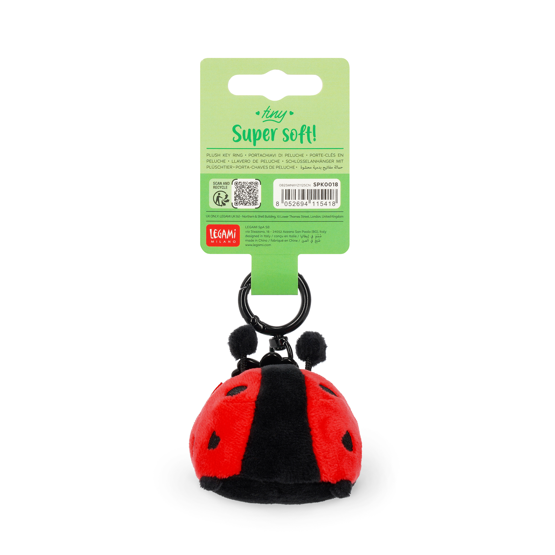 Legami Plüsch-Schlüsselanhänger Super Soft Ladybug Marienkäfer