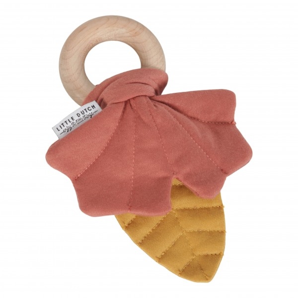 Little Dutch Knister-Spielzeug Blätter gelb rosa