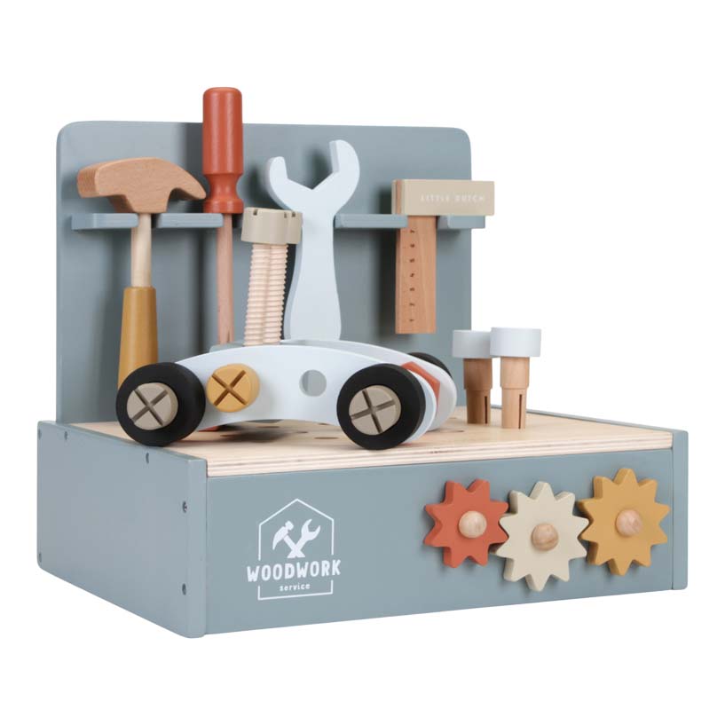 Little Dutch Spiel Mini Werkbank aus Holz blau Little Dutch Spiel Mini Werkbank aus Holz blau