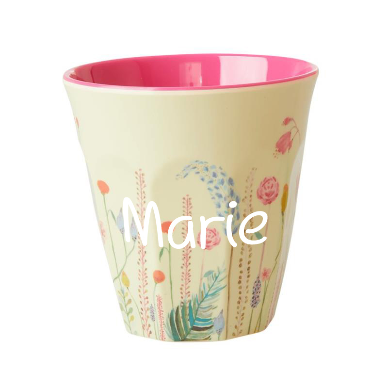 Elfenstall Rice Becher mit Wunsch-Namen personalisiert Medium Summer Flowers