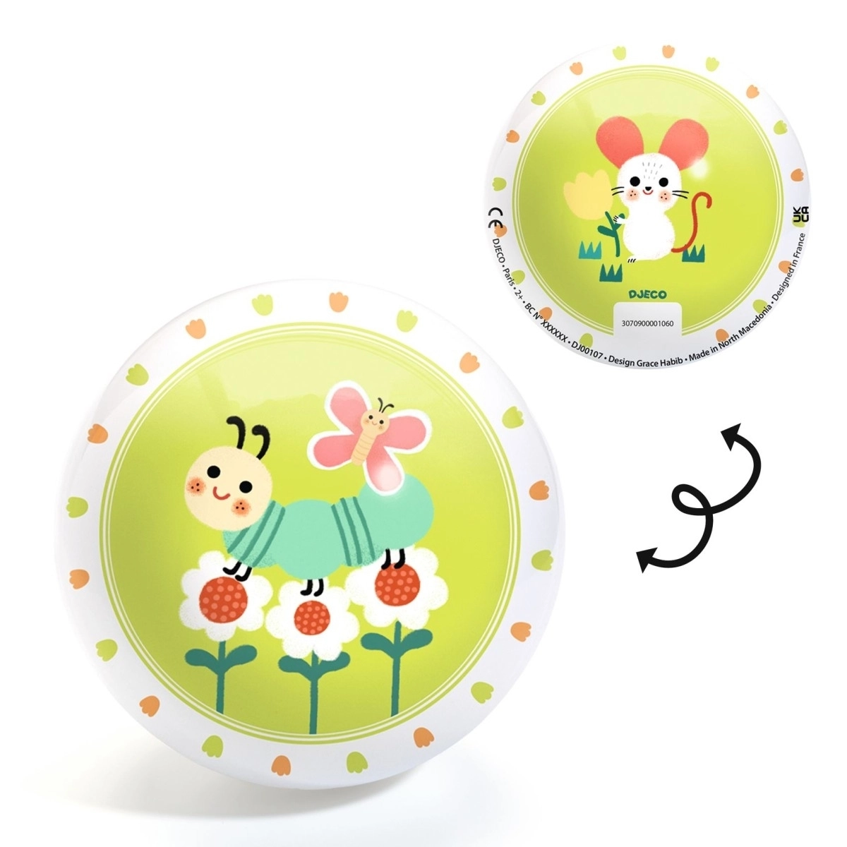 Djeco Ball Kinderball Spielball Kleine Käfer klein 12 cm