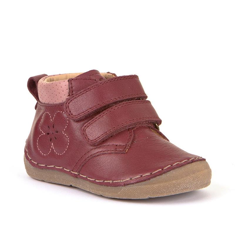 Froddo Schuhe Kinderschuhe aus Leder mit Klettverschluss Blume Bordeaux