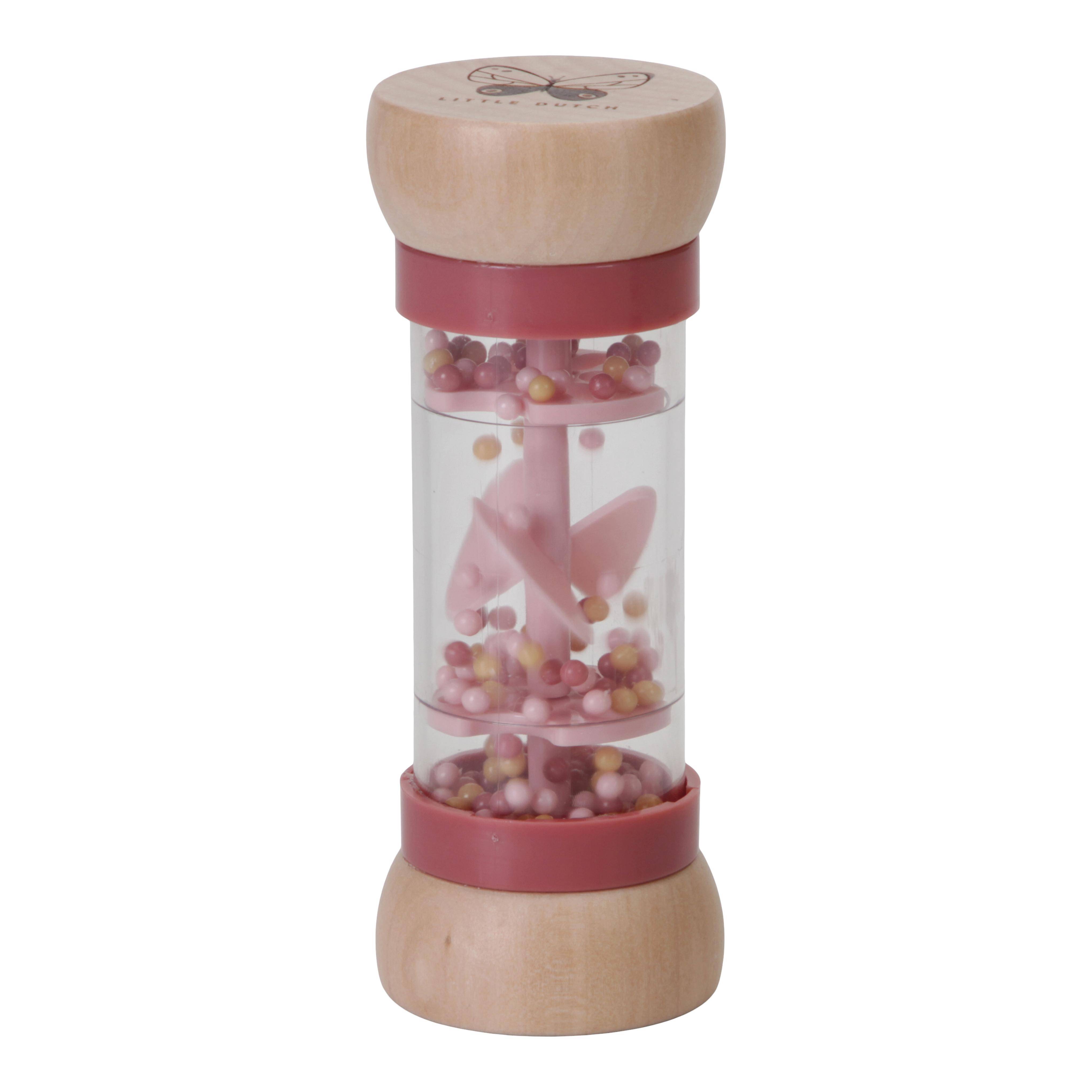 Little Dutch Regenrassel Regenstab Flowers & Butterflies Baby rosa