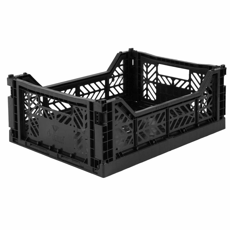 Ay-Kasa Klappkiste Faltkiste Farbe schwarz black medium mittel midi