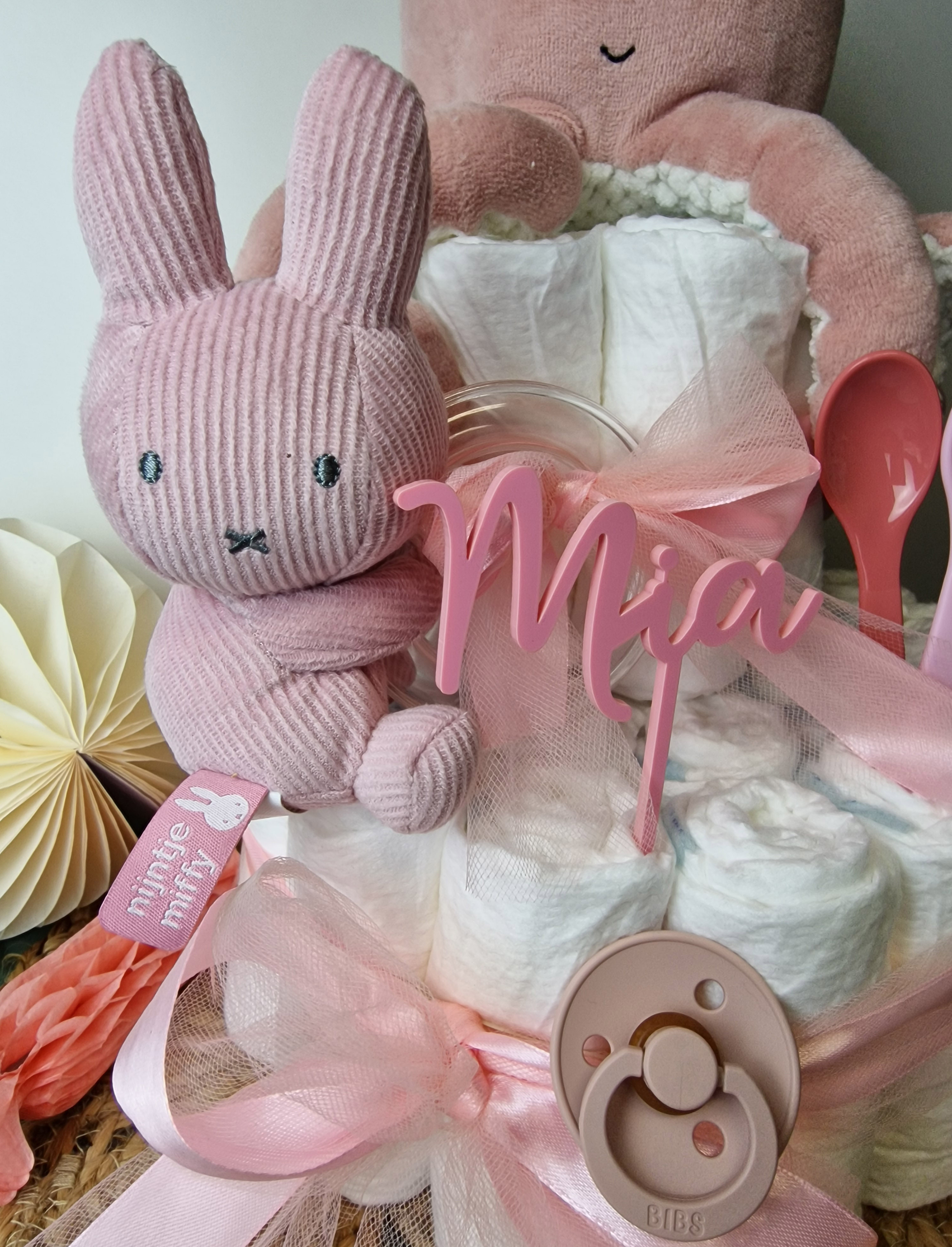 Elfenstall Windeltorte Pamperstorte Kuscheltier Oktopus rosa Elfenstall Windeltorte Pamperstorte Kuscheltier Oktopus rosa