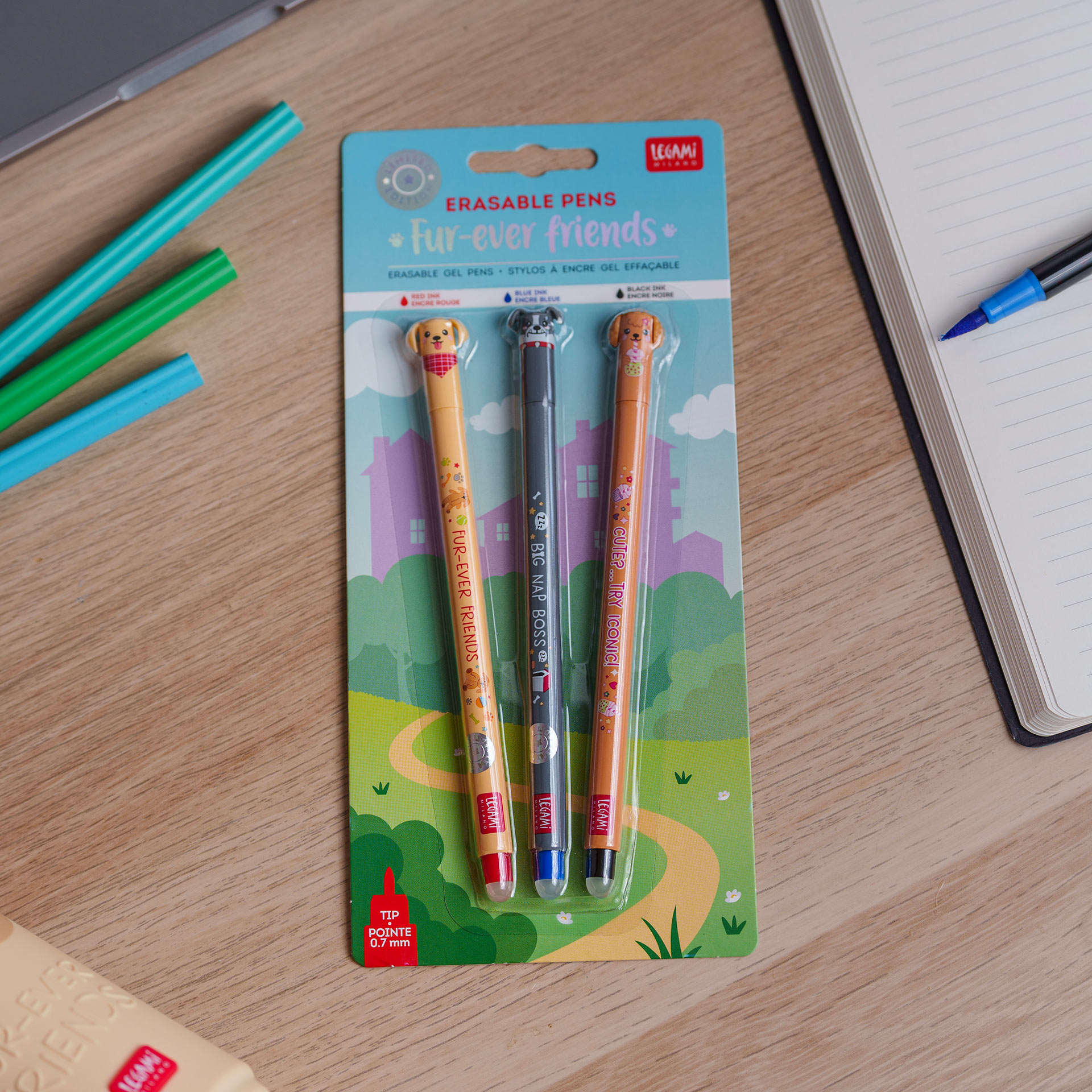 Legami 3er Set Löschbare Gelstifte Gel Pens Fur-ever Friends