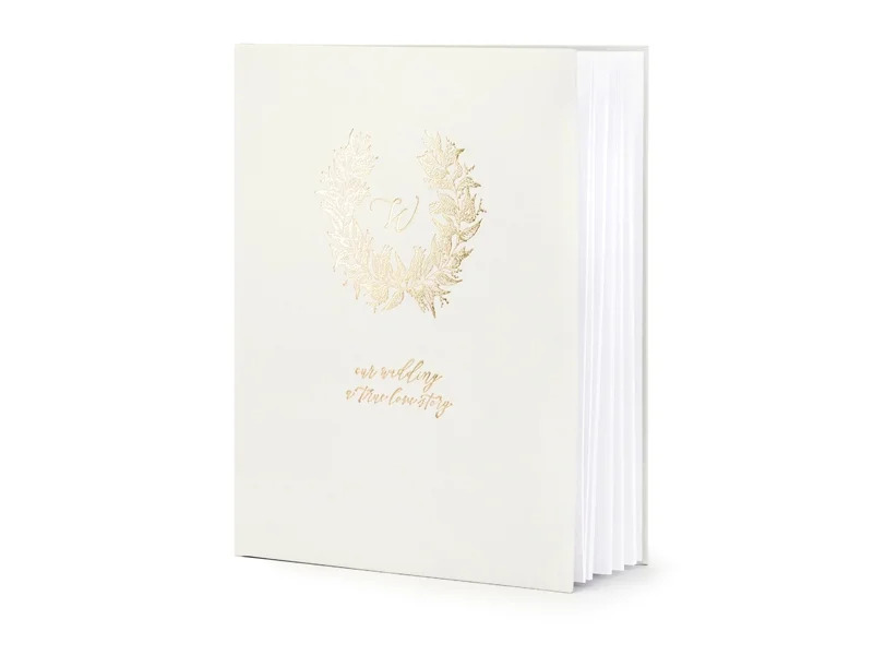 PartyDeco Gästebuch Hochzeitsbuch Our Wedding Hellgrau