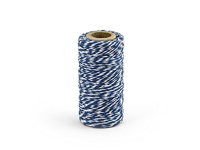PartyDeco Bakers Twine Bäckergarn aus Baumwolle dunkelblau 50m