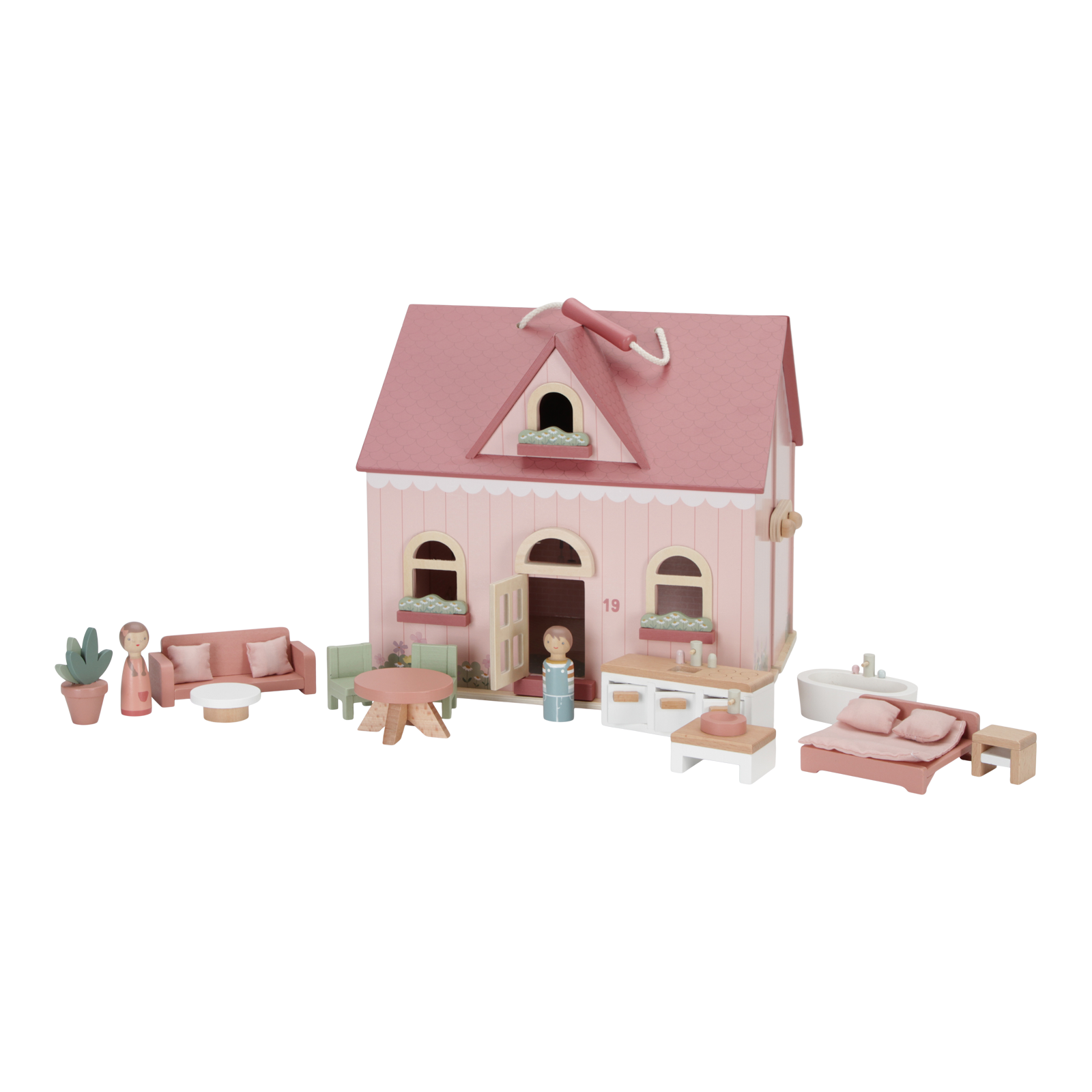 Little Dutch Tragbares Puppenhaus aus Holz pink