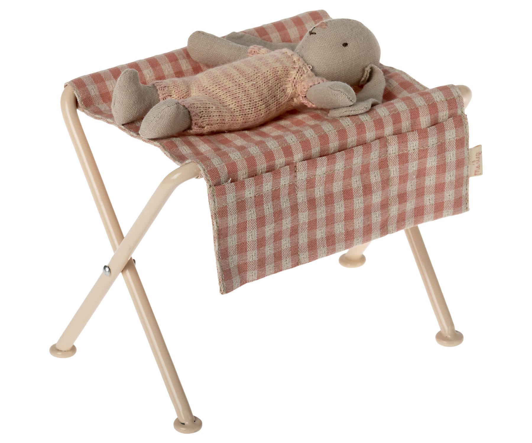 Maileg Hasen Mäuse Puppen Baby Wickeltisch mit Karos