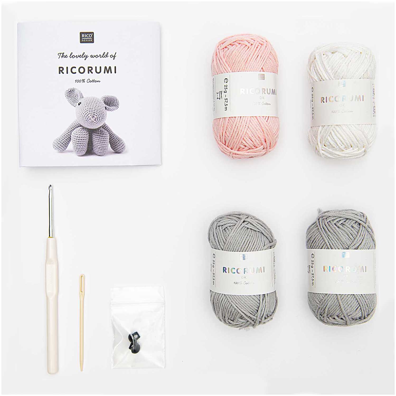 Rico Design Kinder Häkel-Set Bastelset Ricorumi Puppies Hase
