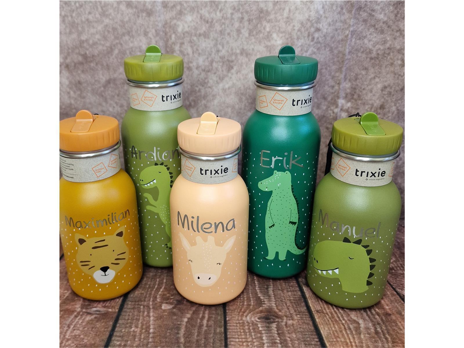 Trixie Trinkflasche aus Edelstahl Mr Dino Grün 500ml personalisiert