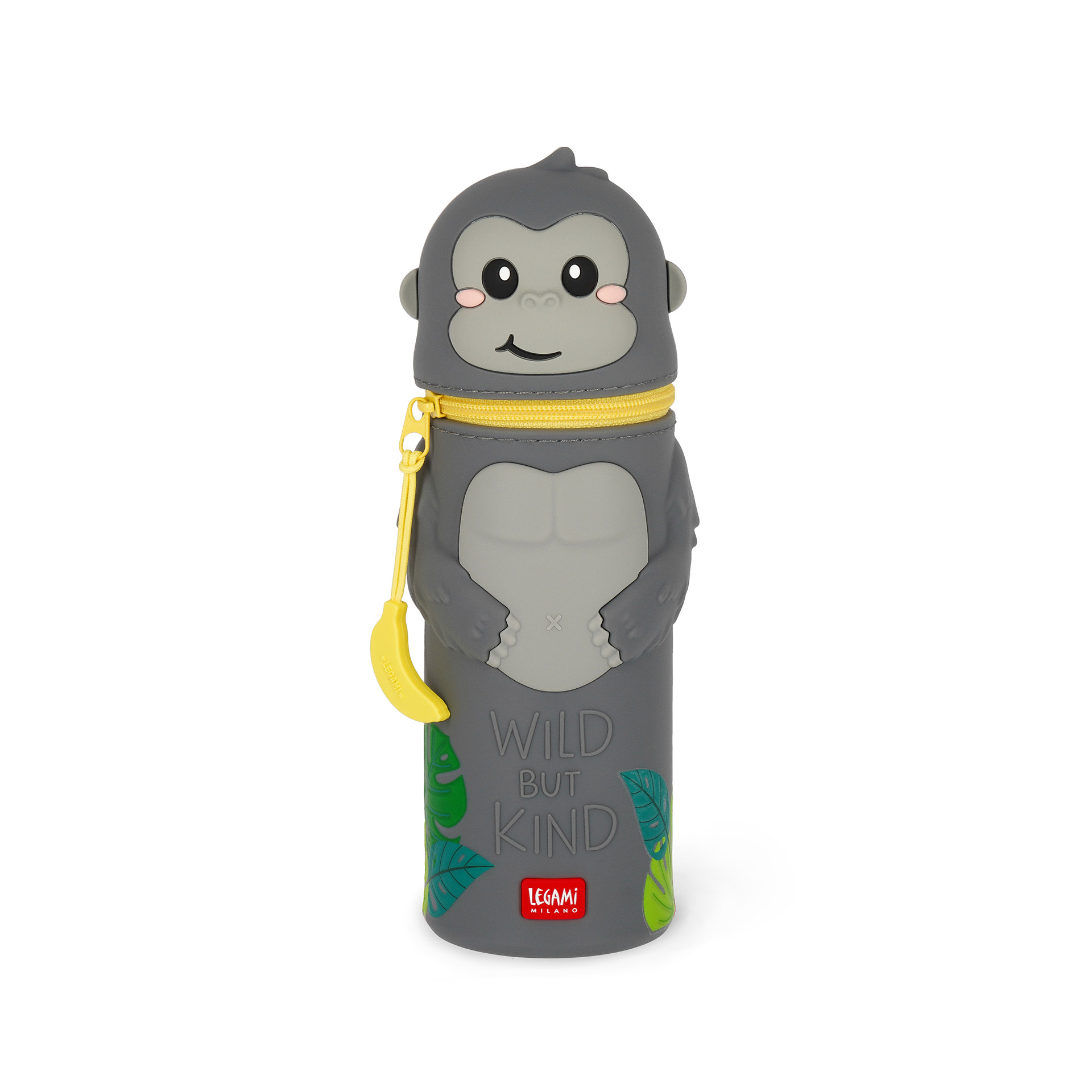 Legami 2 in 1 Federmäppchen aus Silikon Kawaii Gorilla