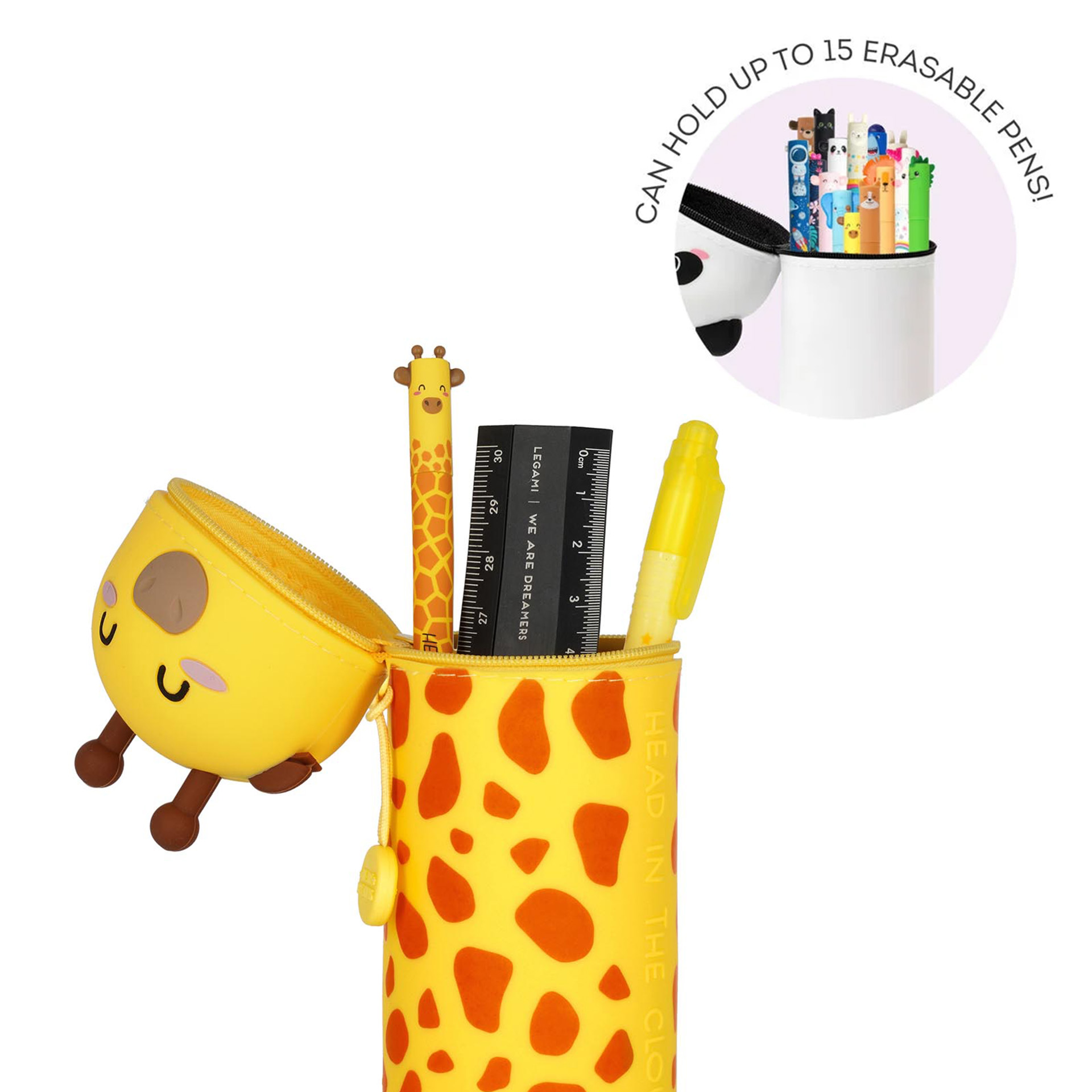 Legami 2 in 1 Federmäppchen aus Silikon Kawaii Giraffe