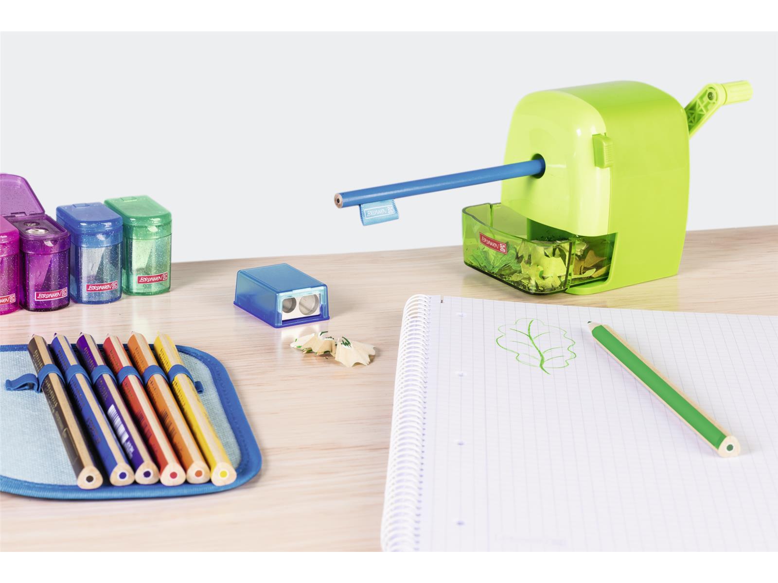 Brunnen Doppelspitzer 2 in 1 Box, farblich sortiert