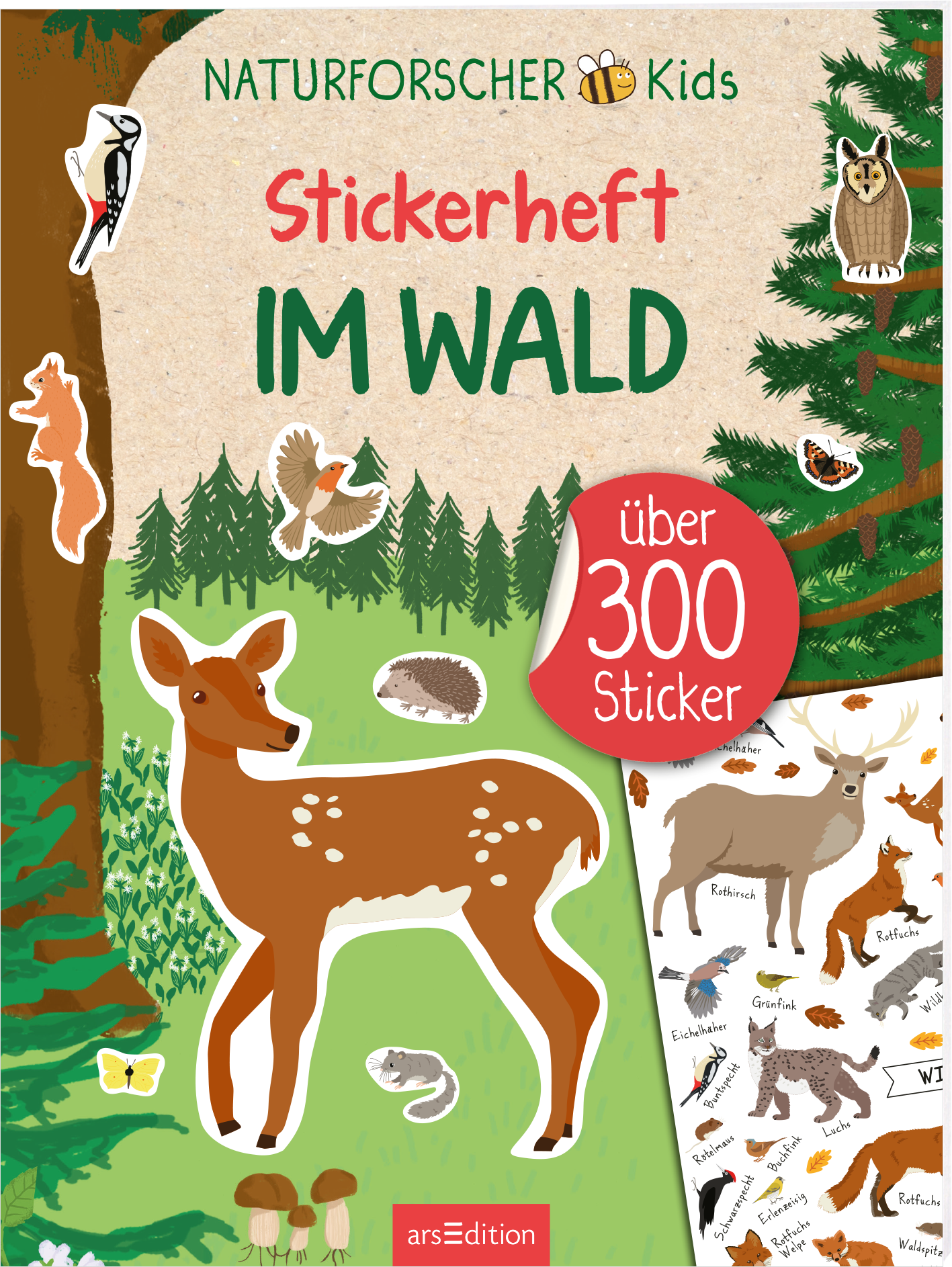 Naturforscher-Kids Stickerheft im Wald 300+ Sticker