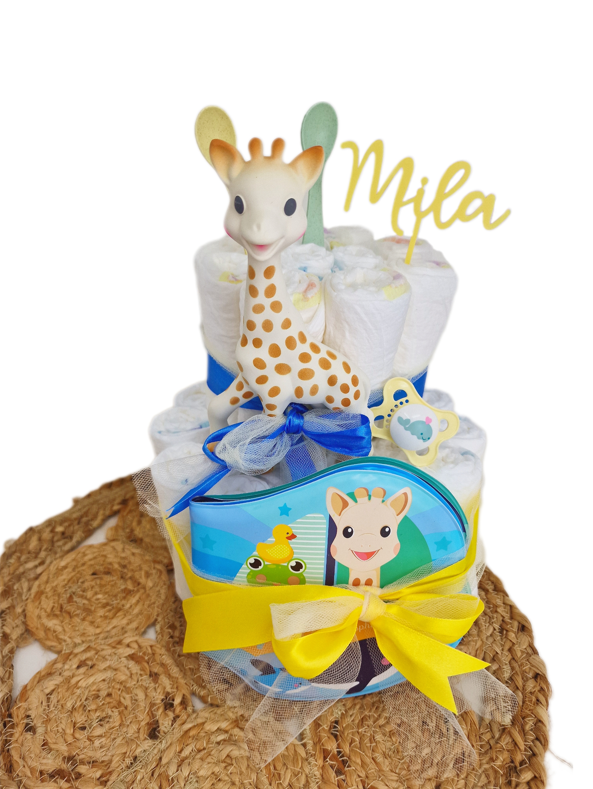 Elfenstall Windeltorte Pamperstorte mit Giraffe Vulli Sophie Elfenstall Windeltorte Pamperstorte mit Giraffe Vulli Sophie