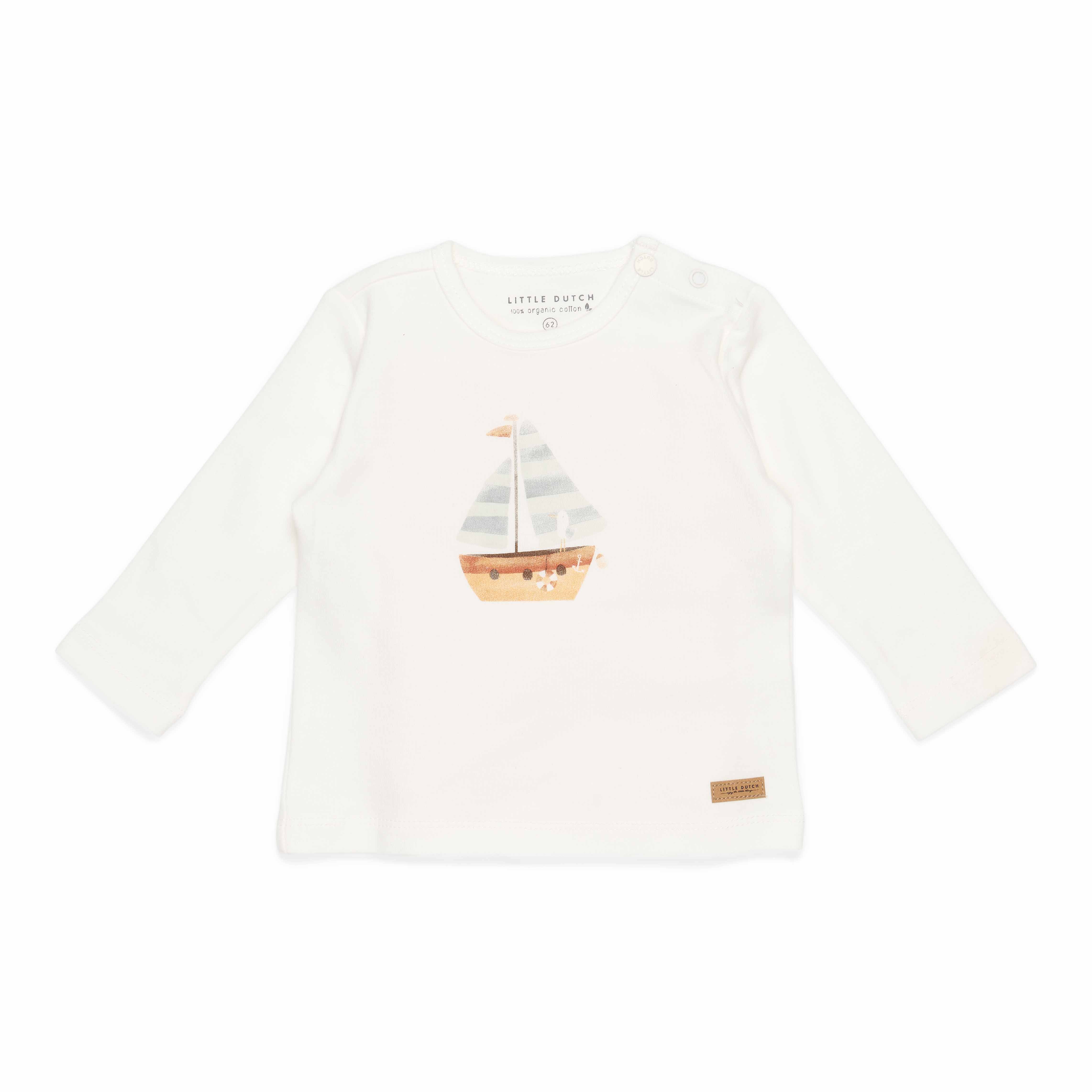 Little Dutch T-Shirt langärmlig Sailboat White Segelboot  62