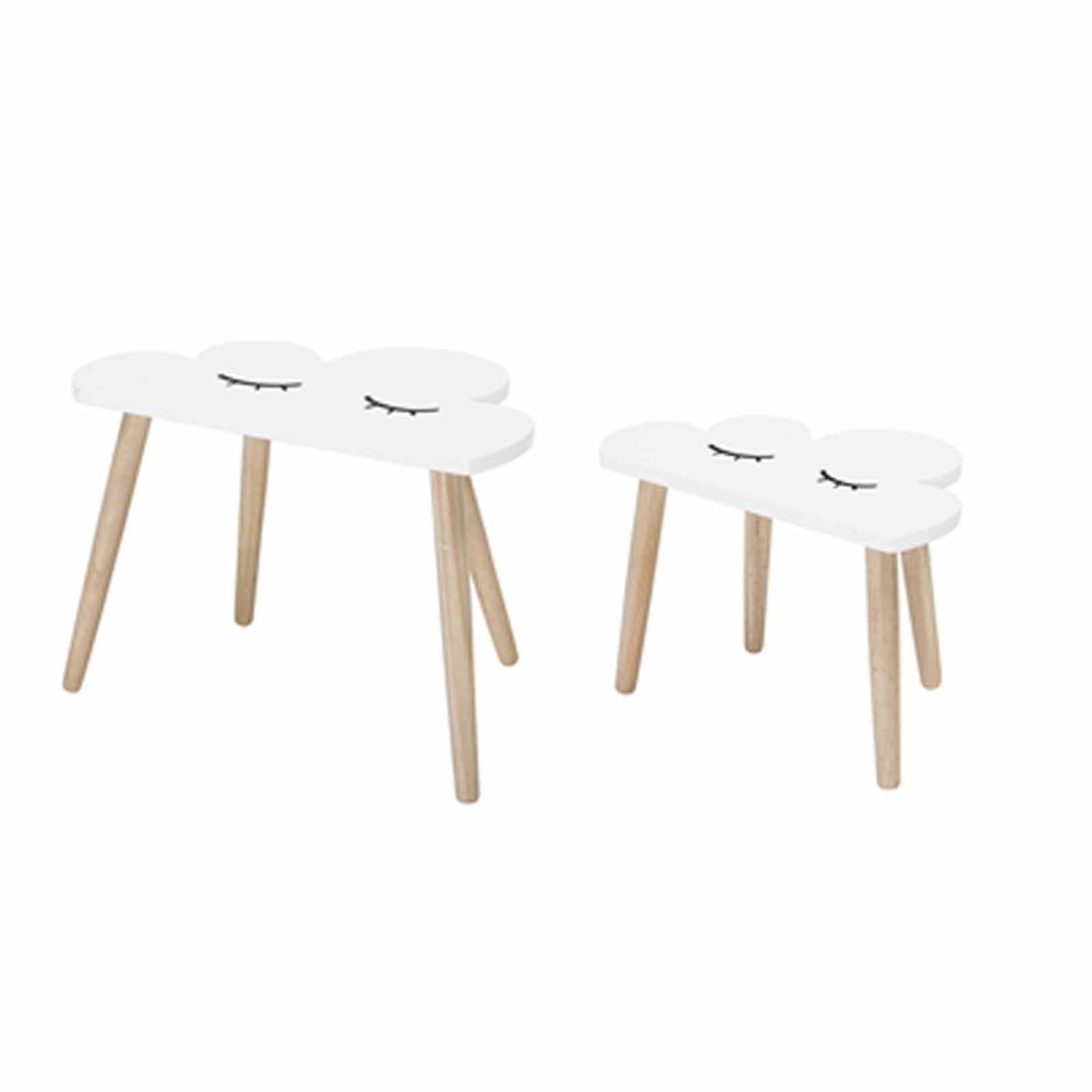 Bloomingville Kinder Tisch 2er-Set Wolke weiß